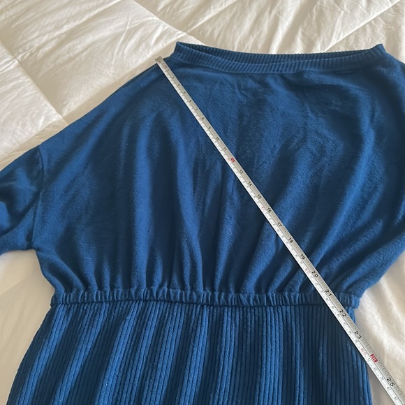 FP Beach Free People Last Call Mini Dress in Blue Asymmetric Drop shoulder Sz M - Picture 11 of 16